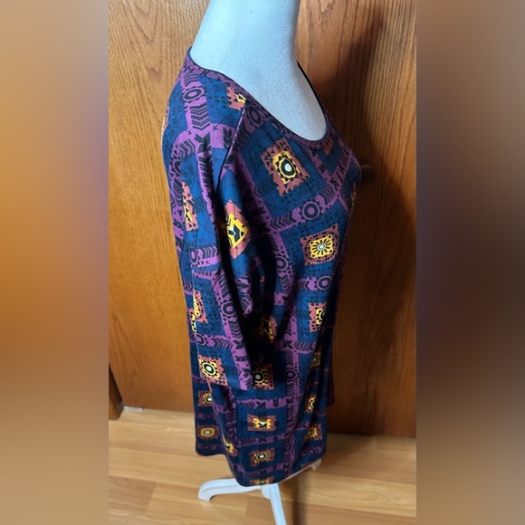 NWT Lularoe Irma Shirt XXS High Low Tunic T-shirt Blue Purple Oversized - Picture 3 of 12